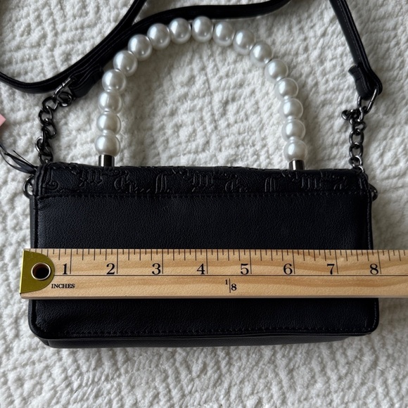 NWT Juicy Couture Black Mini Bag with Pearl Handle - Picture 8 of 9